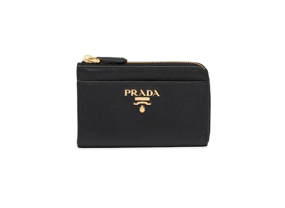 PRADA Saffiano Leather Metal Logo Key Case "Black"