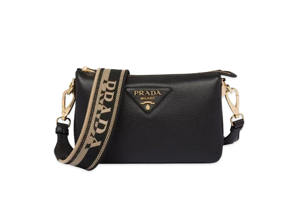PRADA Leather Shoulder Bag "Black"