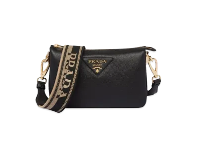 PRADA Leather Shoulder Bag "Black"
