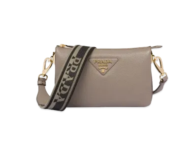 PRADA Leather Shoulder Bag "Grey"