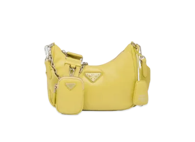 PRADA Padded Nappa Leather Prada Re Edition 2005 Shoulder Bag "Citron Yellow"