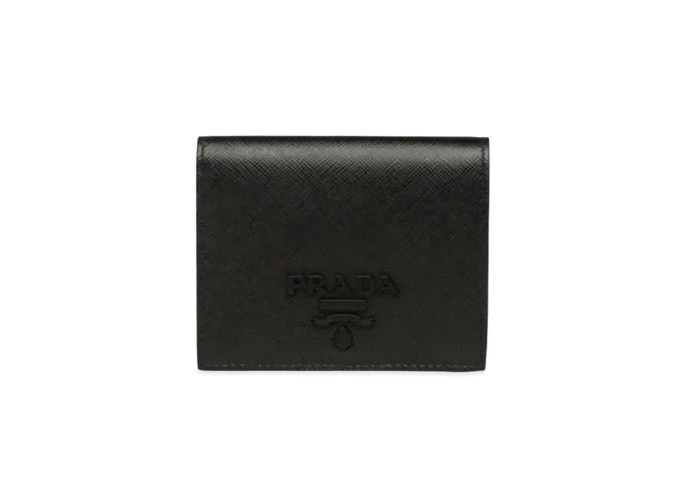 PRADA Small Saffiano Leather Wallet "Black"