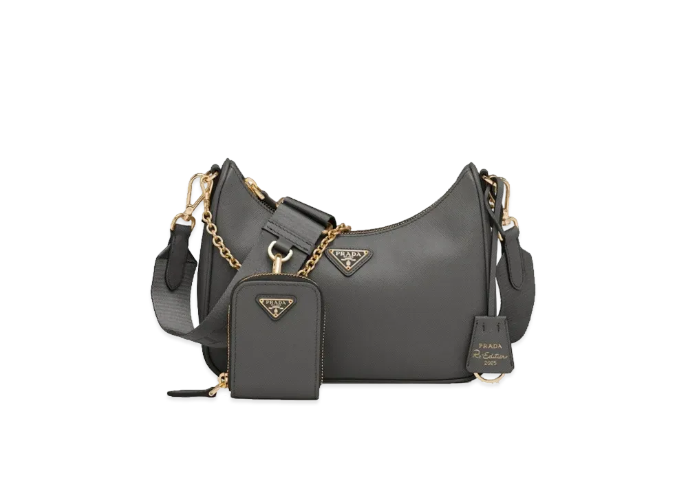 PRADA Re Edition 2005 Saffiano Leather Bag "Slate Gray"