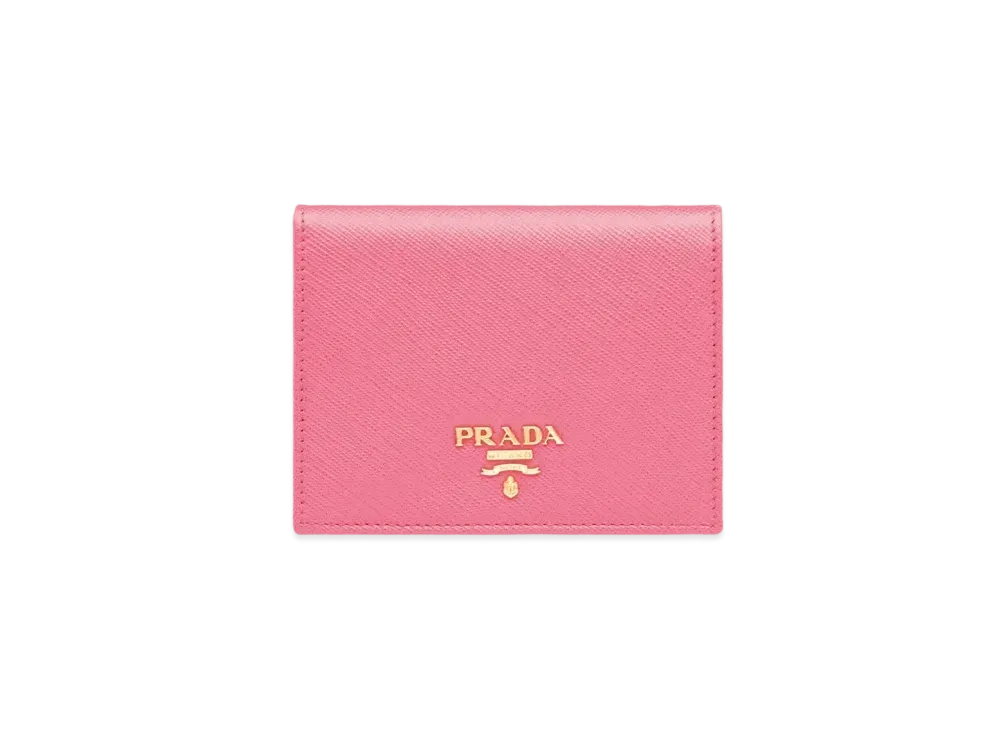 PRADA Small Saffiano Leather Wallet "Peony Pink"