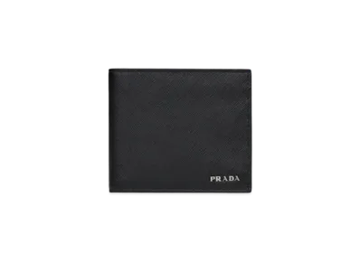 PRADA Saffiano Leather Wallet "Black"