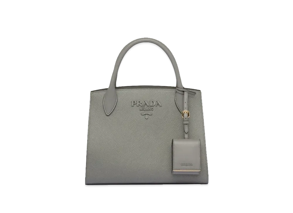 PRADA Monochrome Small Saffiano Bag "Slate Gray"