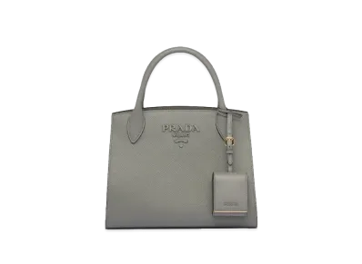 PRADA Monochrome Small Saffiano Bag "Slate Gray"