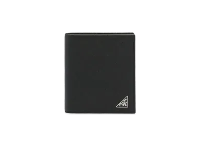 PRADA Saffiano Leather Wallet "Black"
