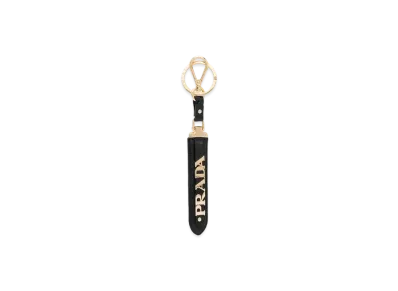 PRADA Saffiano Leather Keychain "Black"