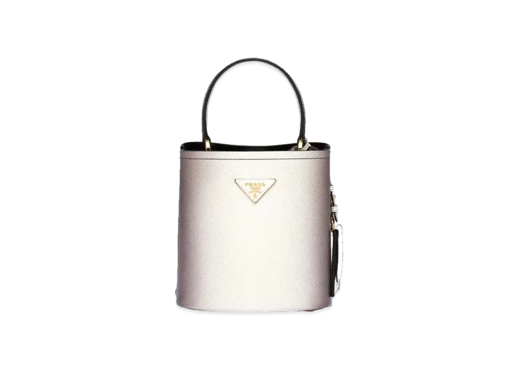 PRADA Small Prada Panier Saffiano Leather Bag "Gradient White"
