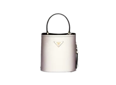 PRADA Small Prada Panier Saffiano Leather Bag "Gradient White"