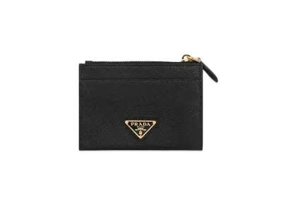 PRADA Saffiano Leather Card Holder "Black"