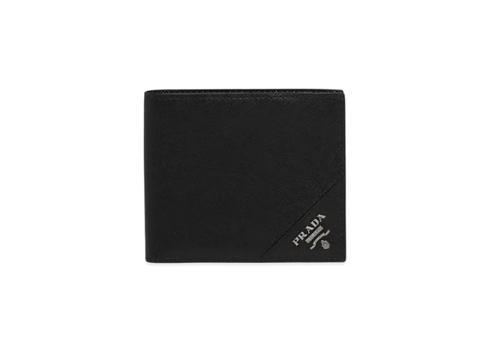 PRADA Saffiano Leather Wallet "Black"