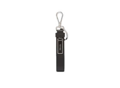 PRADA Saffiano Leather Keychain" Black"