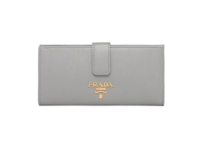 PRADA Large Saffiano Leather Wallet "Cloud/Astral"