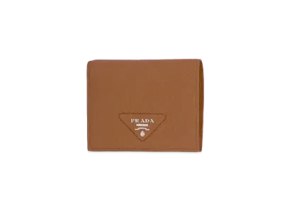 PRADA Vitello Dino Leather Wallet "Caramel"