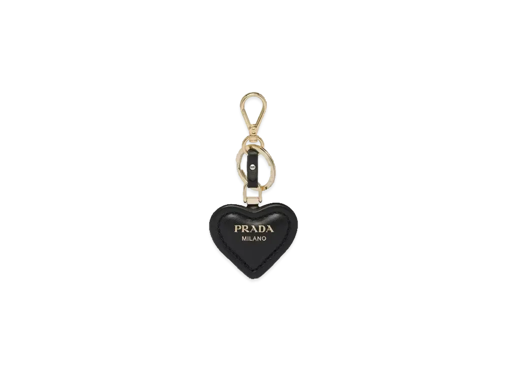 PRADA Nappa Leather Key Ring "Black"