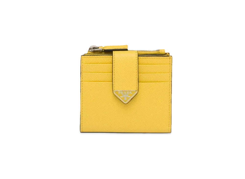 PRADA Saffiano Leather Card Holder "Sunny Yellow"