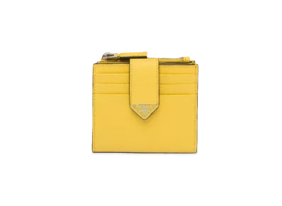 PRADA Saffiano Leather Card Holder "Sunny Yellow"
