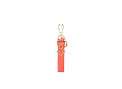 PRADA Saffiano Leather Keychain "Oreange"