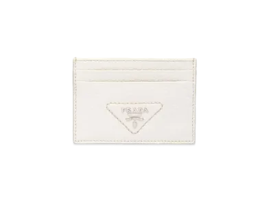 PRADA Leather Card Holder "Chalk White"