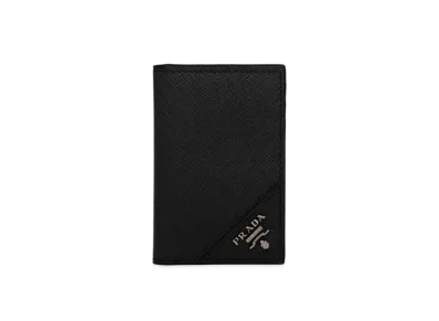 PRADA Saffiano Leather Card Holder "Black"