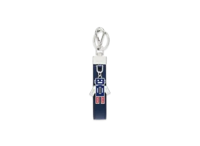 PRADA Saffiano Leather Keychain "Navy"