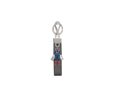 PRADA Saffiano Leather Keychain "Palladium"