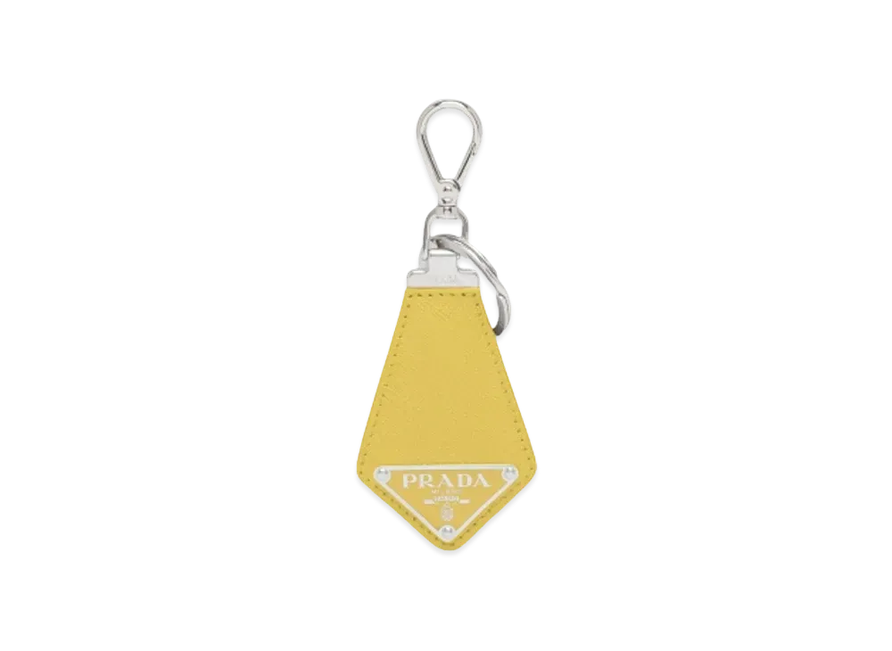 PRADA Saffiano Leather Key Ring "Sunny Yellow"