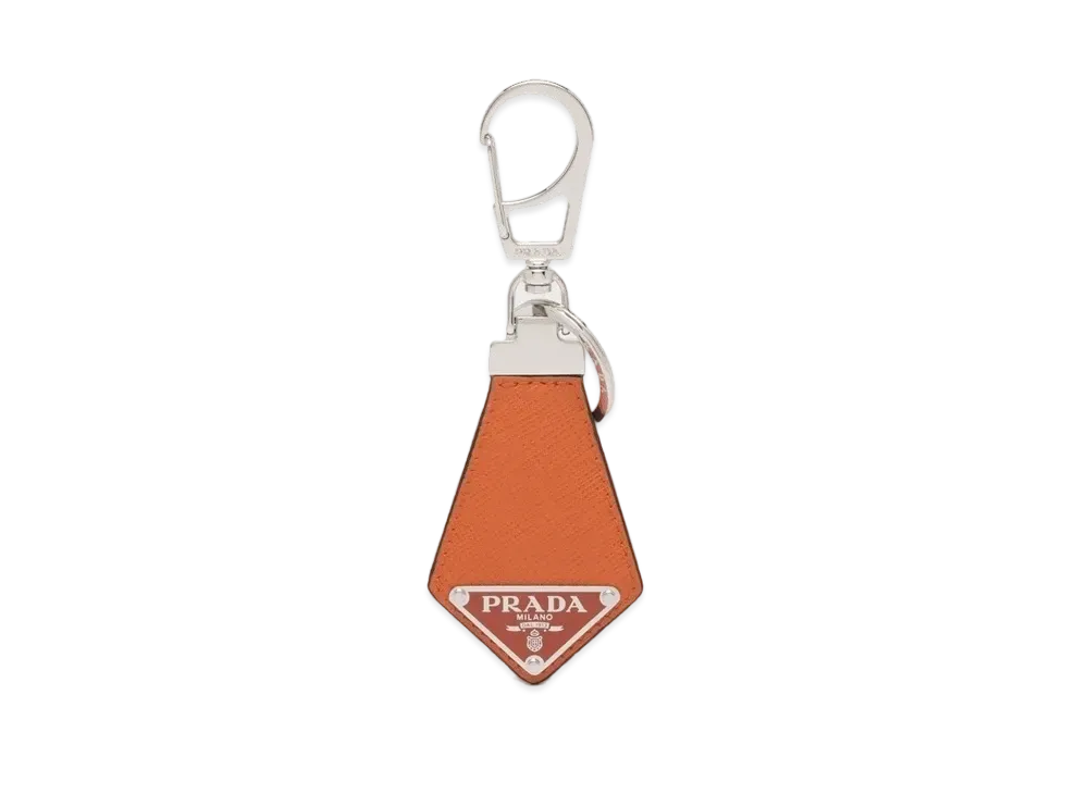 PRADA Saffiano Leather Key Ring "Orange"
