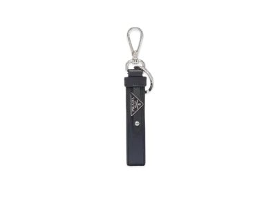 PRADA Saffiano Leather Key Ring "Baltic Blue"
