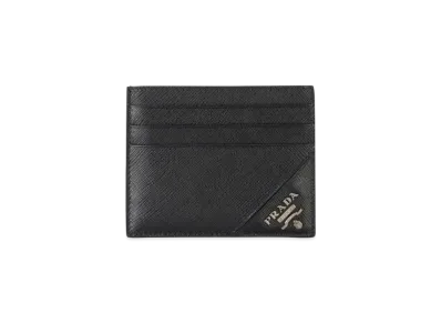 PRADA Saffiano Leather Card Holder "Black"