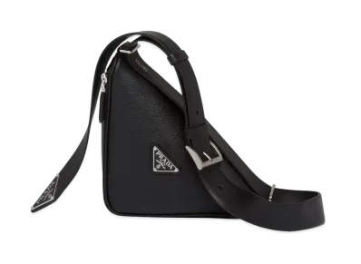 PRADA Saffiano Leather Belt Bag "Black"