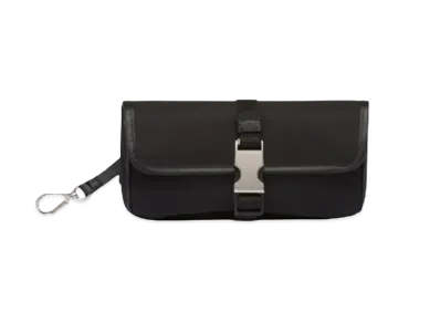 PRADA Re Nylon Saffiano Leather Eyewear Case "Black"
