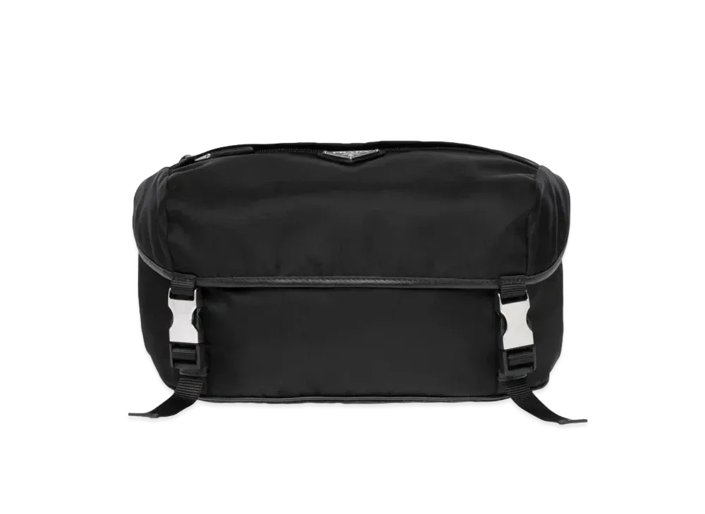 PRADA Re-Nylon and Saffiano Leather Shoulder Bag "Black"