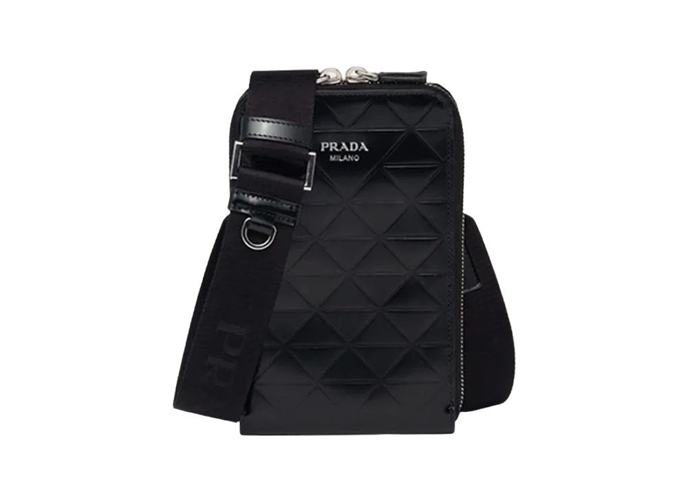 PRADA Brushed Leather Smartphone Case "Black"