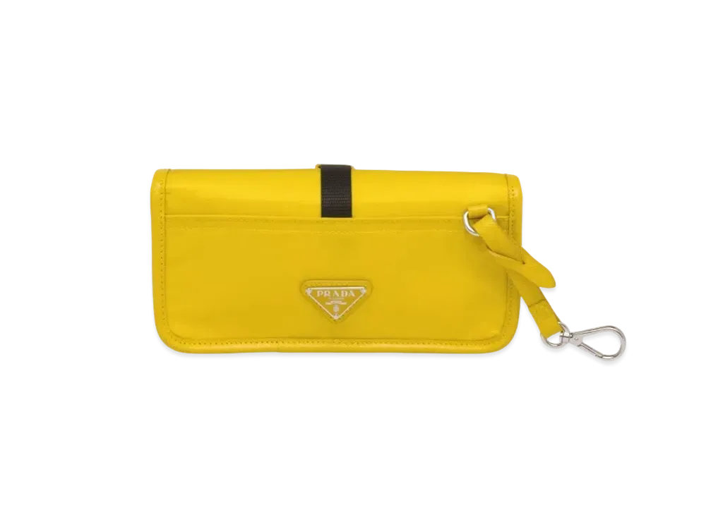 PRADA Re Nylon Saffiano Leather Eyewear Case "Yellow"