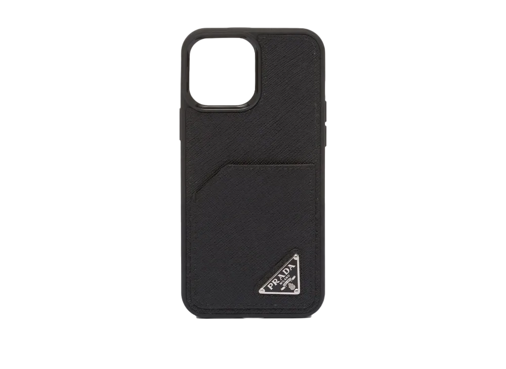 PRADA Saffiano Leather Cover iPhone 13 Pro Max "Black"