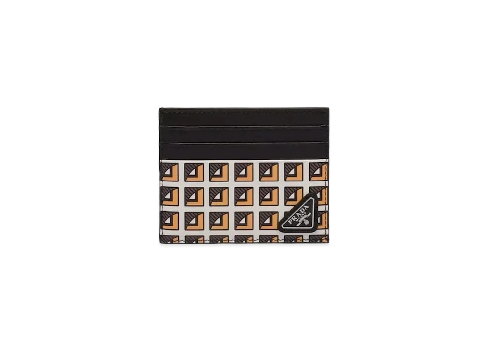 PRADA Printed Leather Card Holder "Topaz"