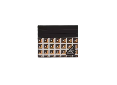 PRADA Printed Leather Card Holder "Topaz"