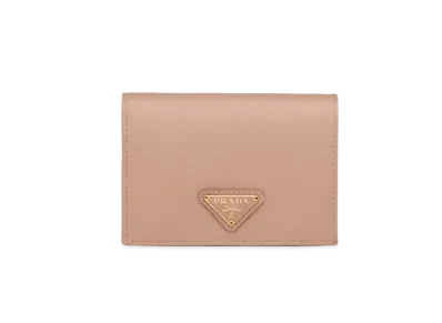 PRADA Small Saffiano Leather Wallet "Powder Pink"