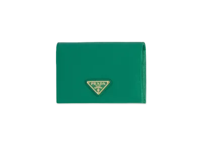 PRADA Small Saffiano Leather Wallet "Green"