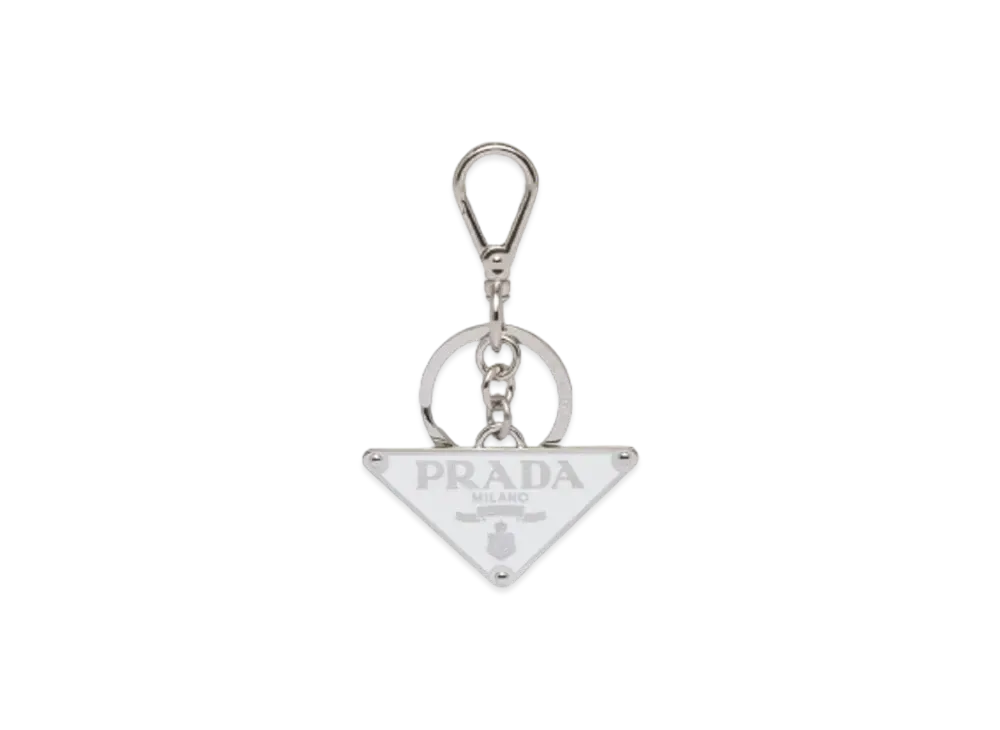 PRADA Metal Keychain "Steel/White"