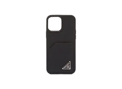 PRADA Saffiano Leather Cover iPhone 14 Pro Max "Black"