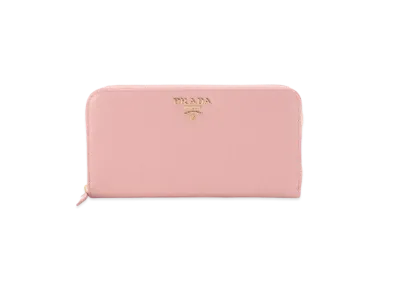 PRADA Large Saffiano Leather Wallet "Peach"