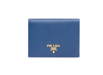 PRADA Small Saffiano Leather Wallet "Bluette"
