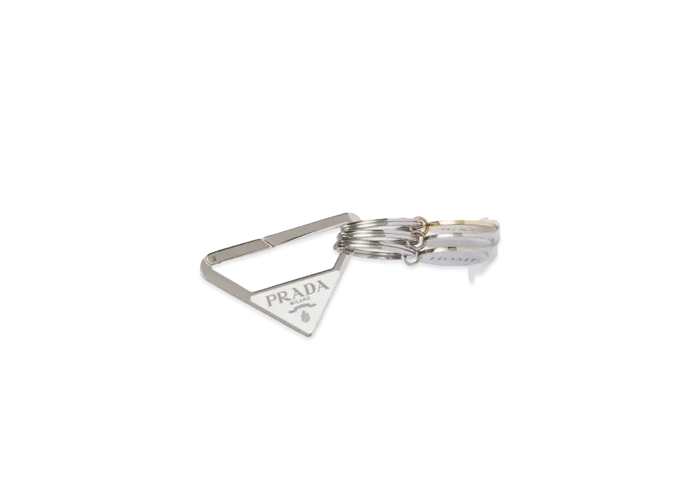 PRADA Metal Keychain "Chalk White"