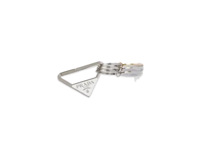 PRADA Metal Keychain "Chalk White"