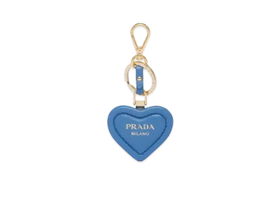 PRADA Nappa Leather Key Ring "Light Blue"