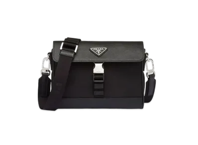 PRADA Re-Nylon Saffiano Shoulder Bag "Black"